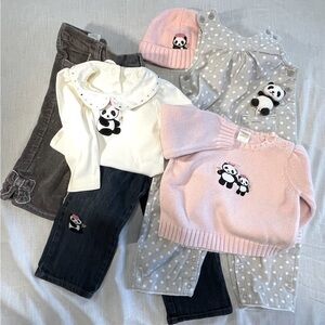 GYMBOREE PANDA Set bulk lot 6 pieces Size 12-18 months.